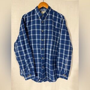 Cabela's Blue Checkered Button-Down Shirt Size XL